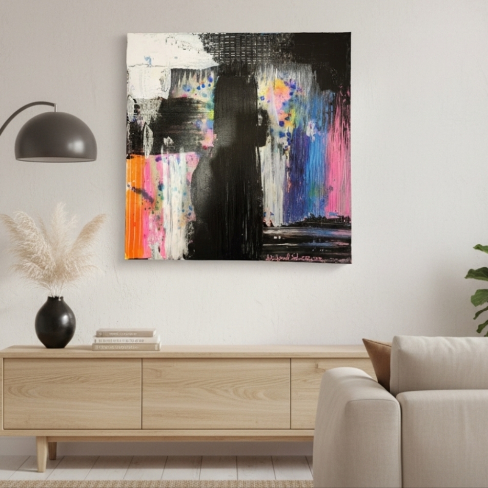 HANDCRAFTED Abstract Painting HANDPAINTED Artwork HANDMADE Wall Art Decor 24x24